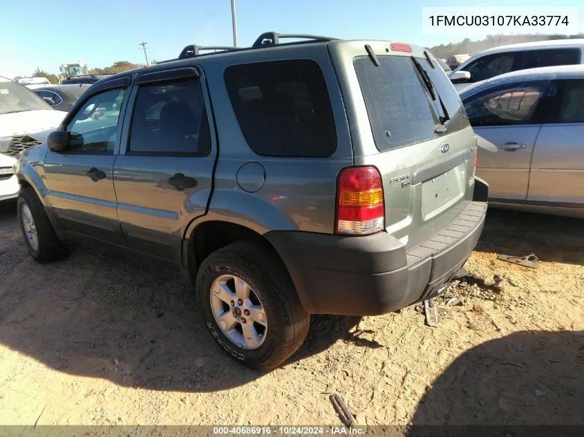 2007 Ford Escape Xlt/Xlt Sport VIN: 1FMCU03107KA33774 Lot: 40686916