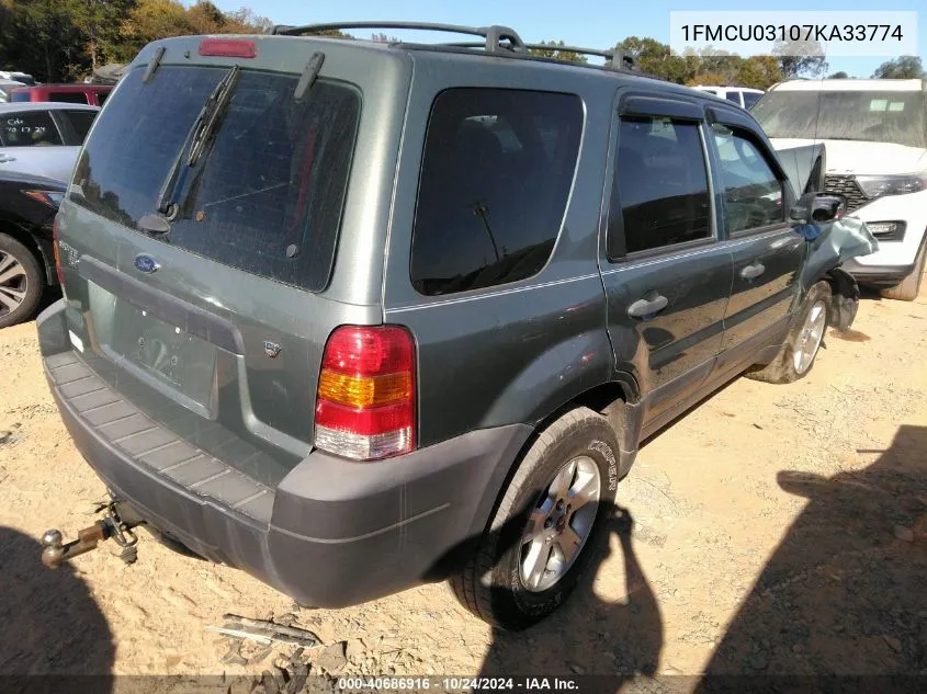 2007 Ford Escape Xlt/Xlt Sport VIN: 1FMCU03107KA33774 Lot: 40686916