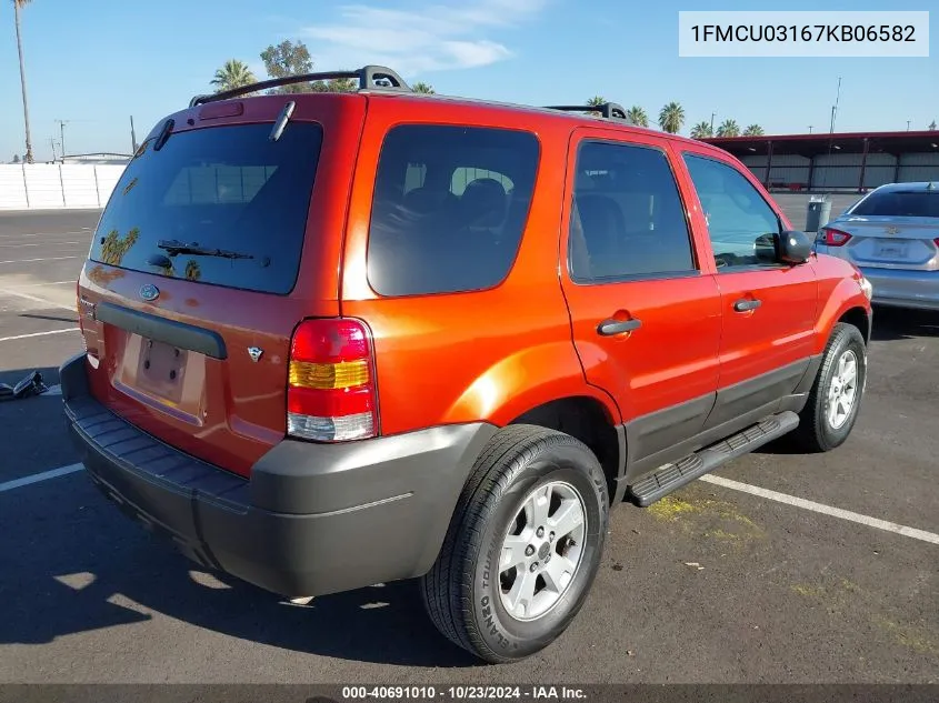 2007 Ford Escape Xlt/Xlt Sport VIN: 1FMCU03167KB06582 Lot: 40691010