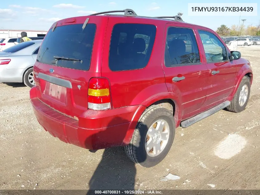 2007 Ford Escape Xlt/Xlt Sport VIN: 1FMYU93167KB34439 Lot: 40700831