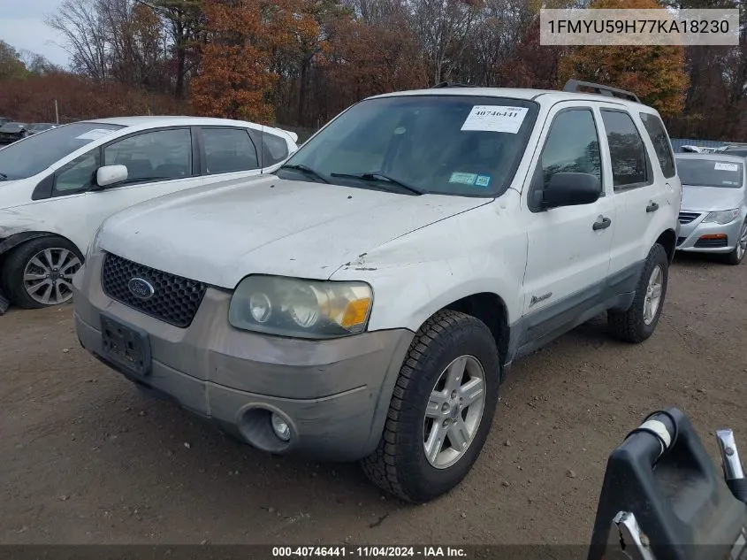 1FMYU59H77KA18230 2007 Ford Escape Hybrid