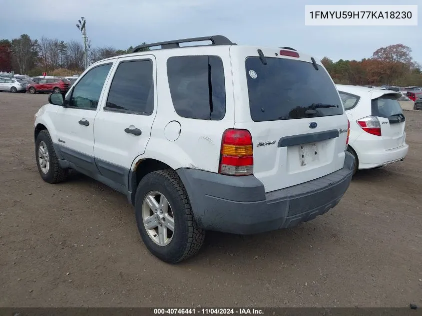 1FMYU59H77KA18230 2007 Ford Escape Hybrid