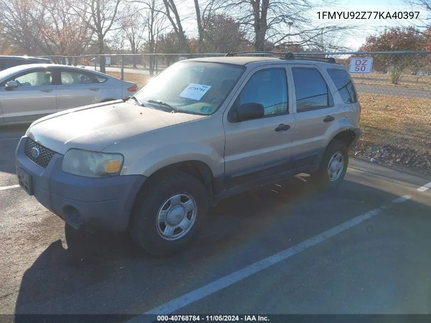 2007 Ford Escape Xls/Xls Manual VIN: 1FMYU92Z77KA40397 Lot: 40768784