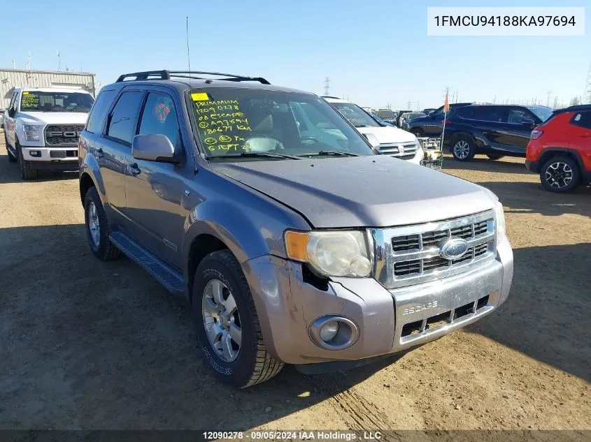 2008 Ford Escape Limited VIN: 1FMCU94188KA97694 Lot: 12090278