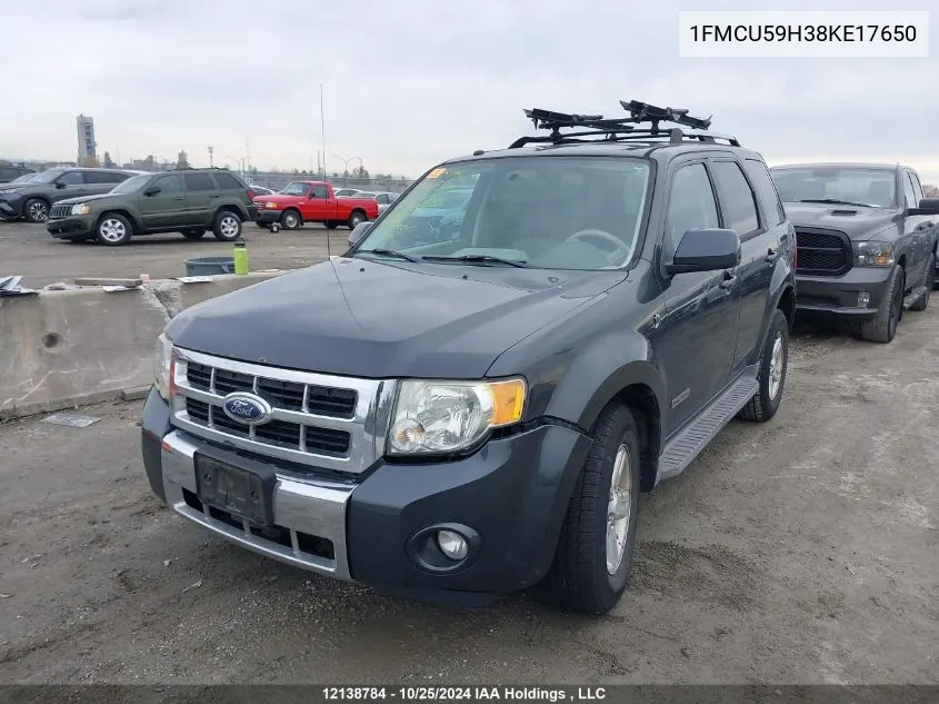 2008 Ford Escape Hybrid VIN: 1FMCU59H38KE17650 Lot: 12138784