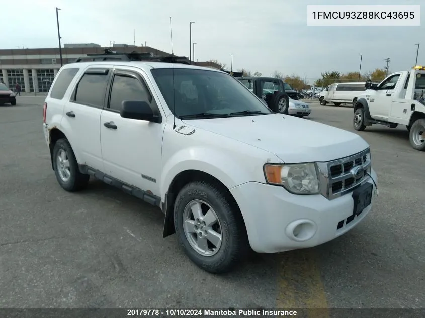 2008 Ford Escape Xlt VIN: 1FMCU93Z88KC43695 Lot: 20179778