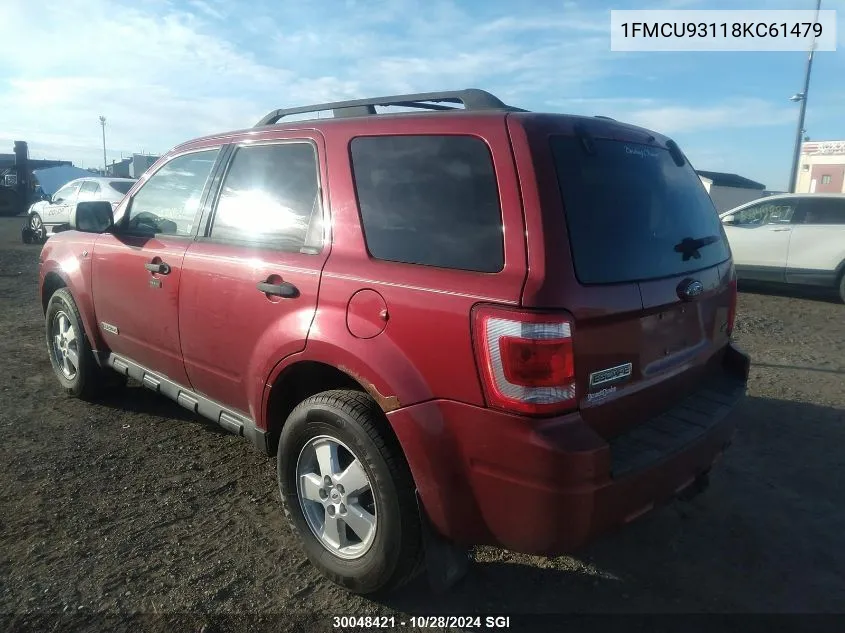 2008 Ford Escape Xlt VIN: 1FMCU93118KC61479 Lot: 30048421