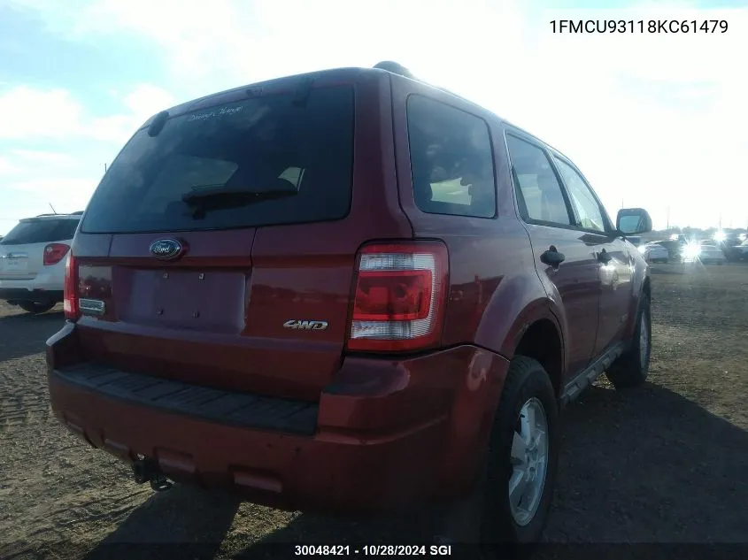 2008 Ford Escape Xlt VIN: 1FMCU93118KC61479 Lot: 30048421