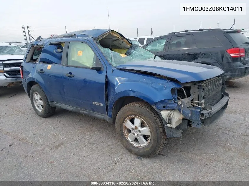 2008 Ford Escape Xlt VIN: 1FMCU03Z08KC14011 Lot: 38834316