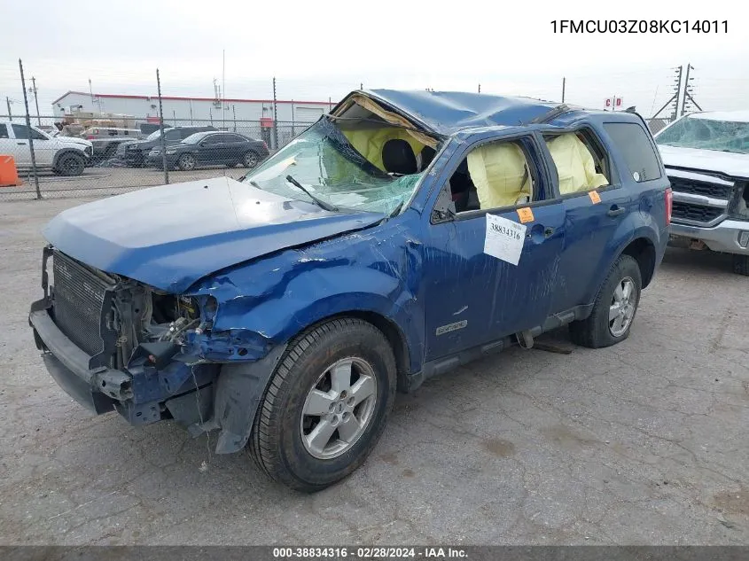 2008 Ford Escape Xlt VIN: 1FMCU03Z08KC14011 Lot: 38834316