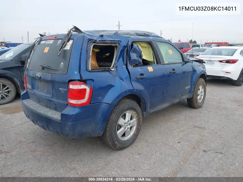 2008 Ford Escape Xlt VIN: 1FMCU03Z08KC14011 Lot: 38834316