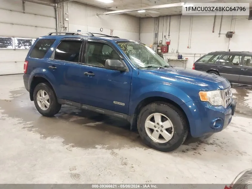 2008 Ford Escape Xlt VIN: 1FMCU03Z48KC64796 Lot: 39366621