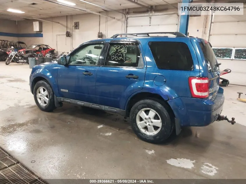 2008 Ford Escape Xlt VIN: 1FMCU03Z48KC64796 Lot: 39366621