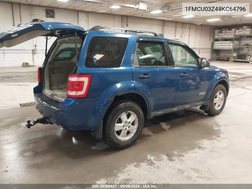 2008 Ford Escape Xlt VIN: 1FMCU03Z48KC64796 Lot: 39366621