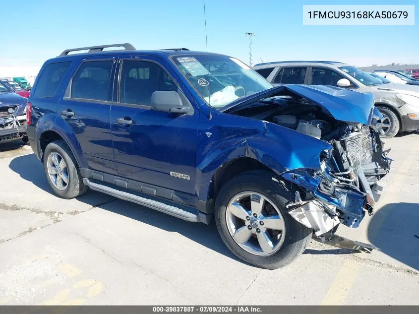 2008 Ford Escape Xlt VIN: 1FMCU93168KA50679 Lot: 39837887