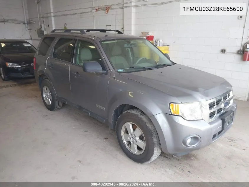 2008 Ford Escape Xlt VIN: 1FMCU03Z28KE65600 Lot: 40202945