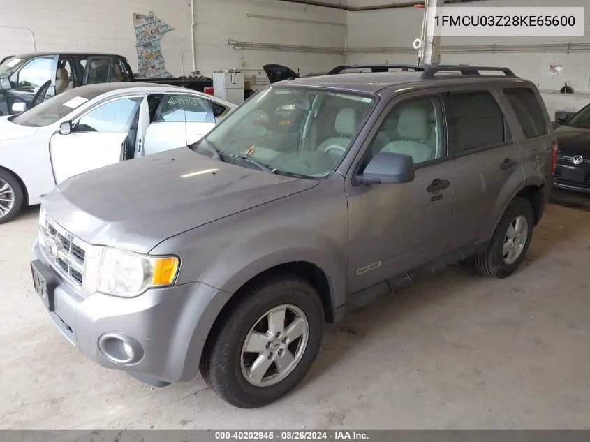 2008 Ford Escape Xlt VIN: 1FMCU03Z28KE65600 Lot: 40202945