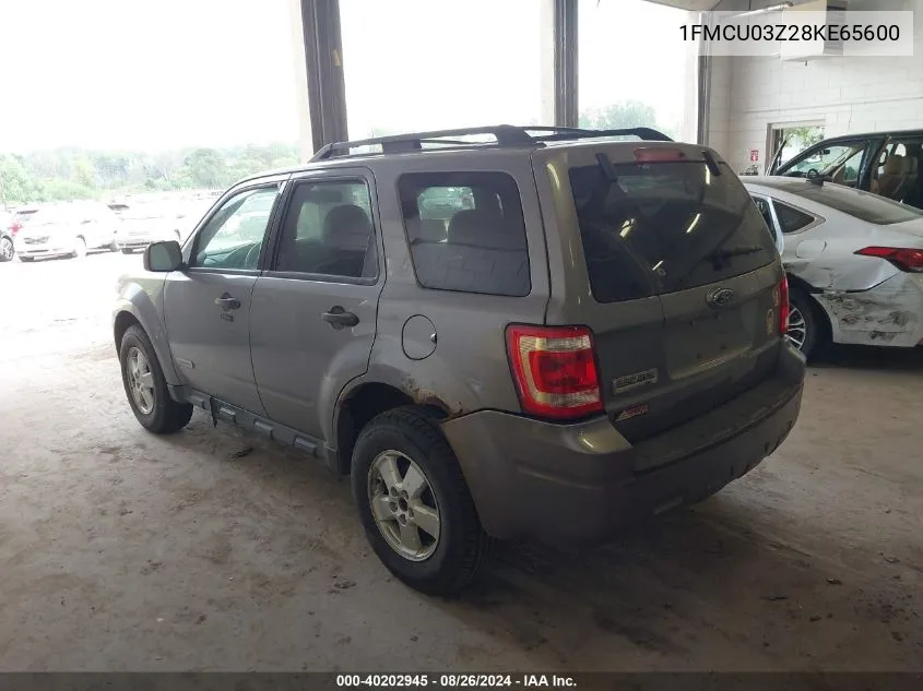 2008 Ford Escape Xlt VIN: 1FMCU03Z28KE65600 Lot: 40202945