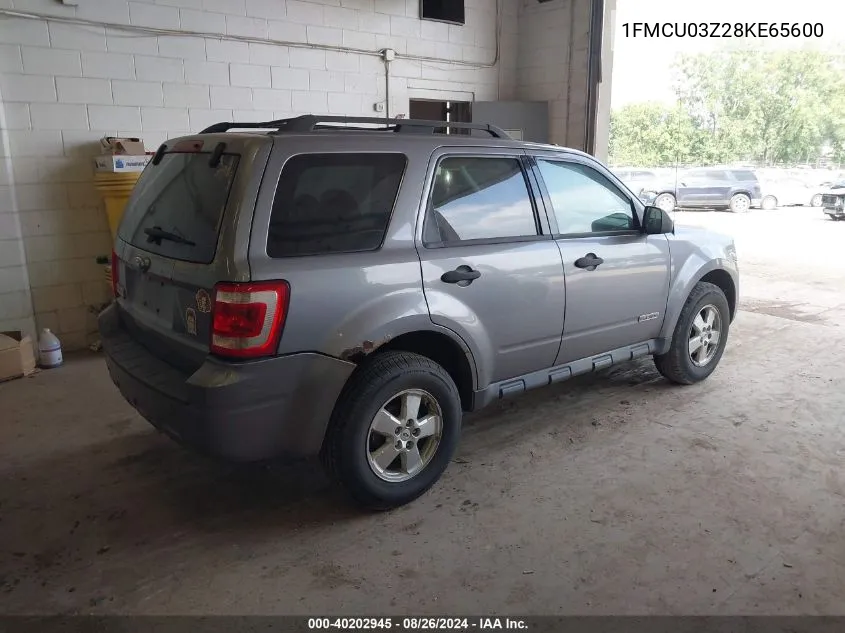 2008 Ford Escape Xlt VIN: 1FMCU03Z28KE65600 Lot: 40202945