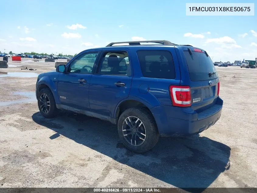 2008 Ford Escape Xlt VIN: 1FMCU031X8KE50675 Lot: 40216426