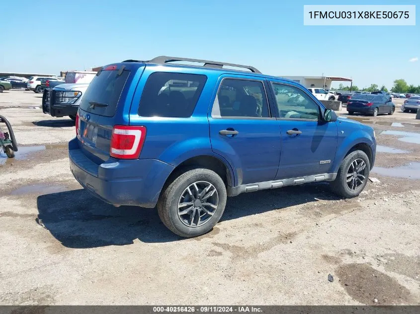 2008 Ford Escape Xlt VIN: 1FMCU031X8KE50675 Lot: 40216426