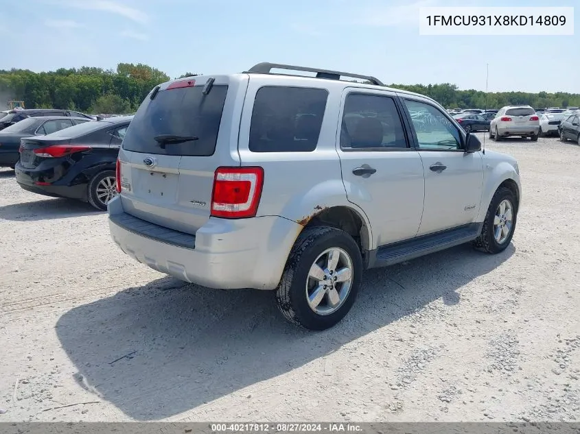 2008 Ford Escape Xlt VIN: 1FMCU931X8KD14809 Lot: 40217812