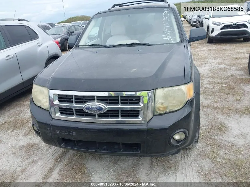 2008 Ford Escape Xlt VIN: 1FMCU03188KC68585 Lot: 40515293