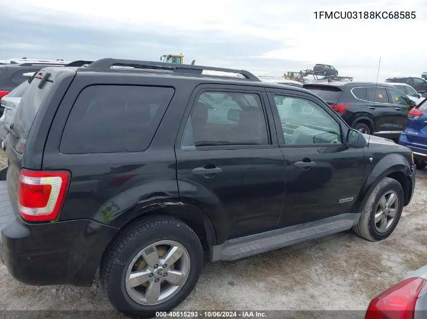 2008 Ford Escape Xlt VIN: 1FMCU03188KC68585 Lot: 40515293