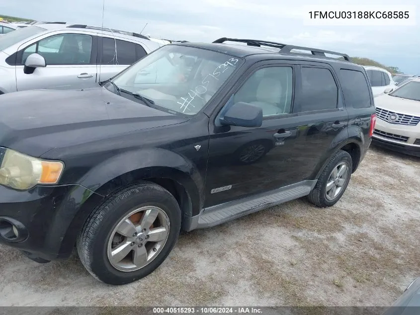 2008 Ford Escape Xlt VIN: 1FMCU03188KC68585 Lot: 40515293