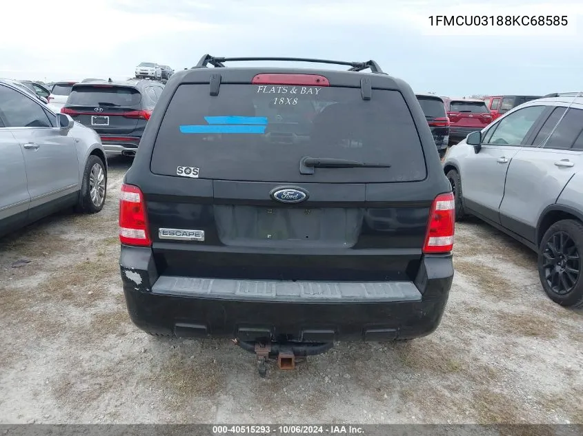 2008 Ford Escape Xlt VIN: 1FMCU03188KC68585 Lot: 40515293