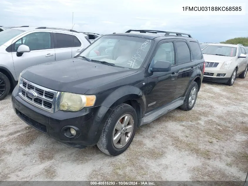 2008 Ford Escape Xlt VIN: 1FMCU03188KC68585 Lot: 40515293