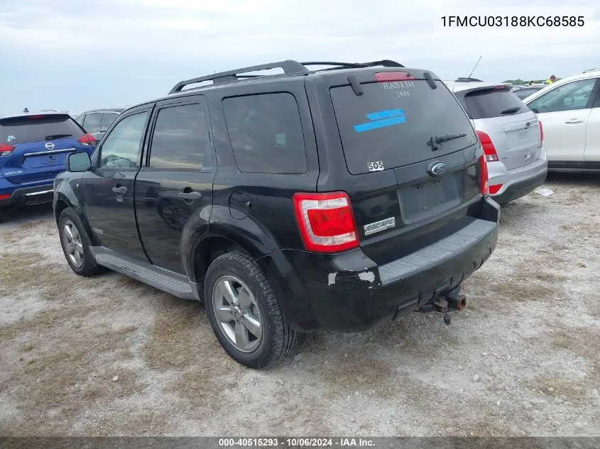 2008 Ford Escape Xlt VIN: 1FMCU03188KC68585 Lot: 40515293