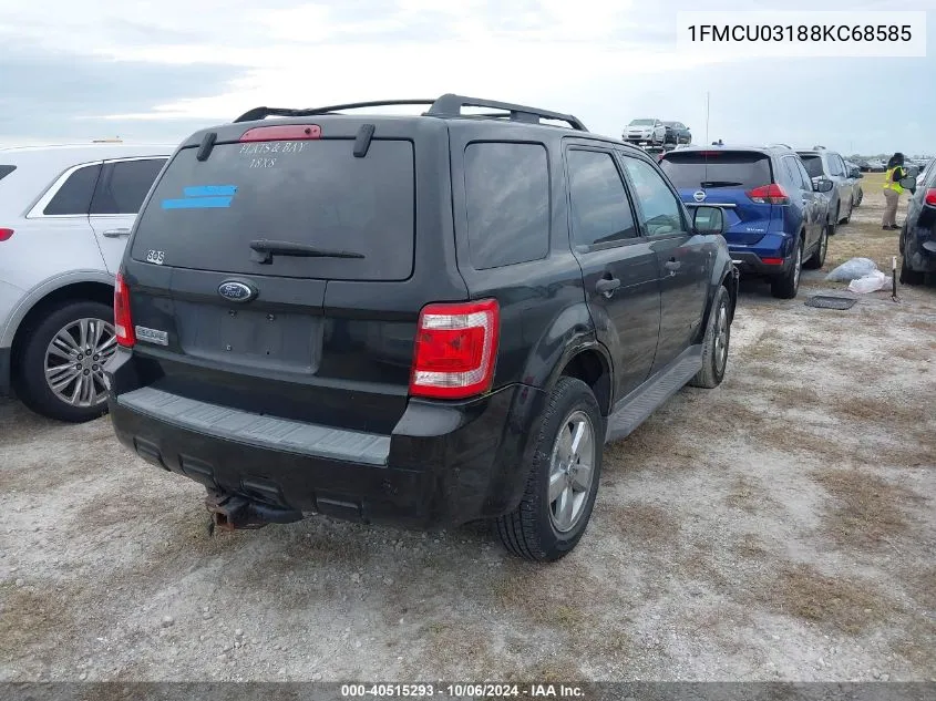 2008 Ford Escape Xlt VIN: 1FMCU03188KC68585 Lot: 40515293