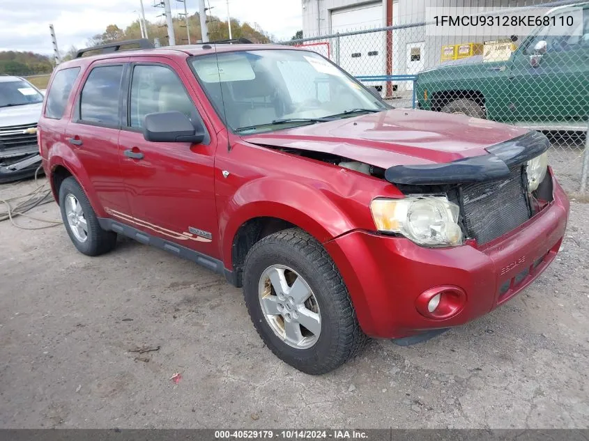 2008 Ford Escape Xlt VIN: 1FMCU93128KE68110 Lot: 40529179