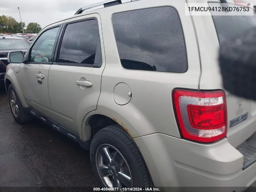 2008 Ford Escape Limited VIN: 1FMCU94128KD76753 Lot: 40546077