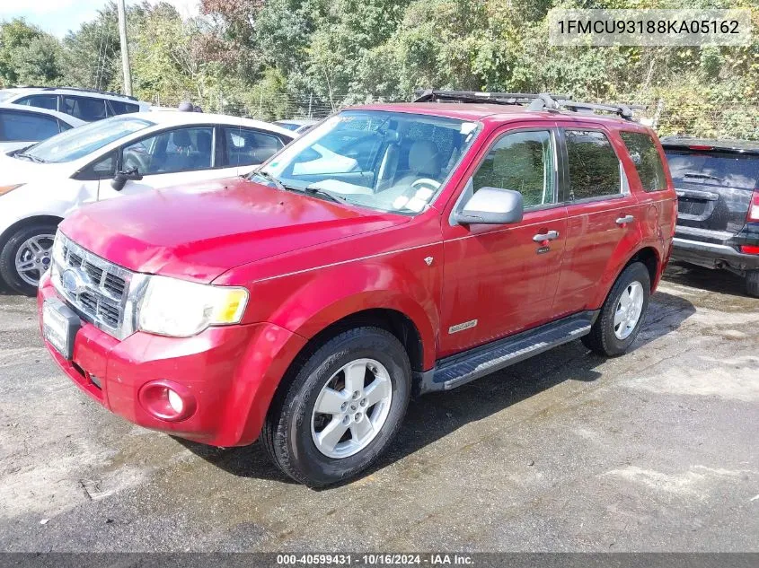 2008 Ford Escape Xlt VIN: 1FMCU93188KA05162 Lot: 40599431