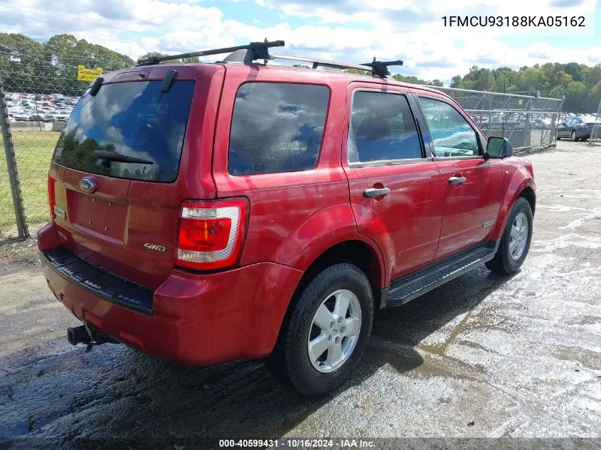 2008 Ford Escape Xlt VIN: 1FMCU93188KA05162 Lot: 40599431