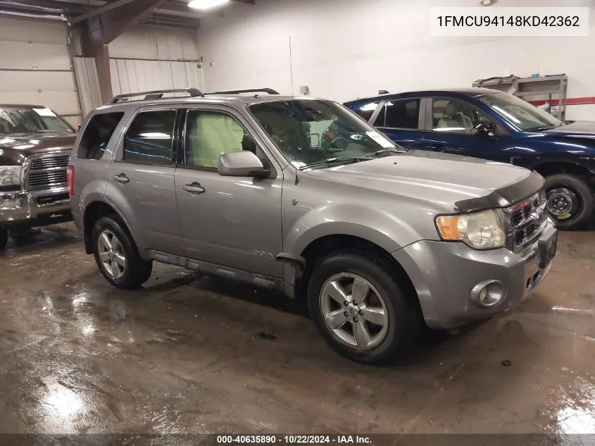 2008 Ford Escape Limited VIN: 1FMCU94148KD42362 Lot: 40635890