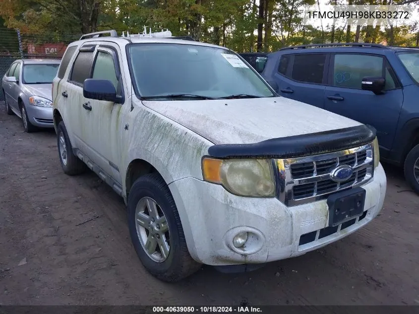 2008 Ford Escape Hybrid VIN: 1FMCU49H98KB33272 Lot: 40639050