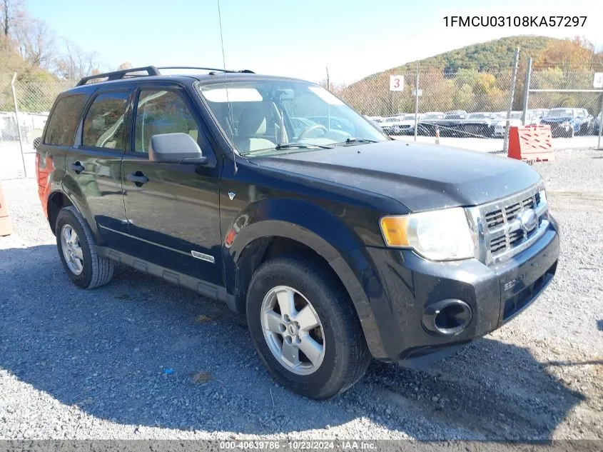 2008 Ford Escape Xlt VIN: 1FMCU03108KA57297 Lot: 40639786