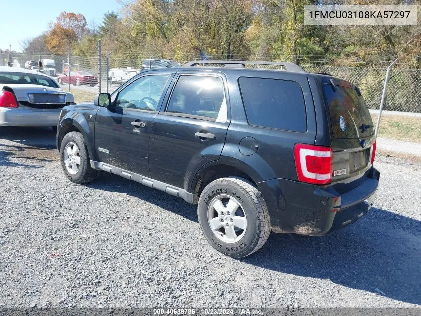 2008 Ford Escape Xlt VIN: 1FMCU03108KA57297 Lot: 40639786