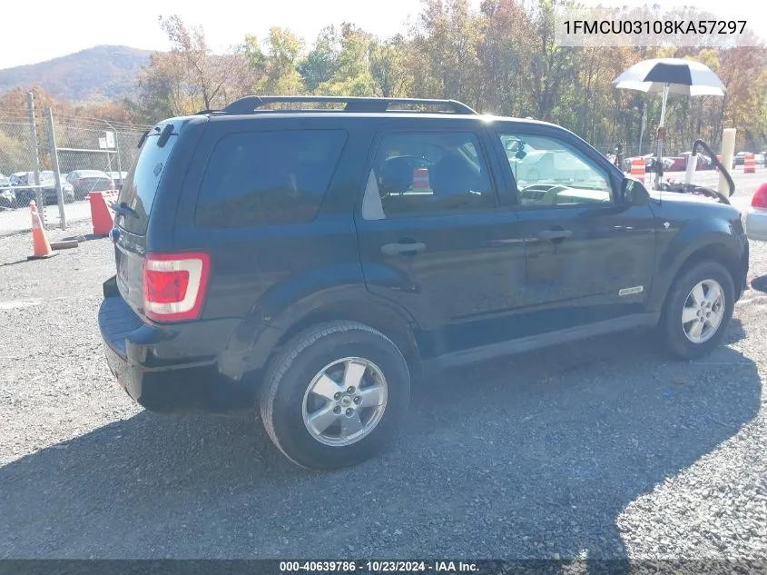 2008 Ford Escape Xlt VIN: 1FMCU03108KA57297 Lot: 40639786