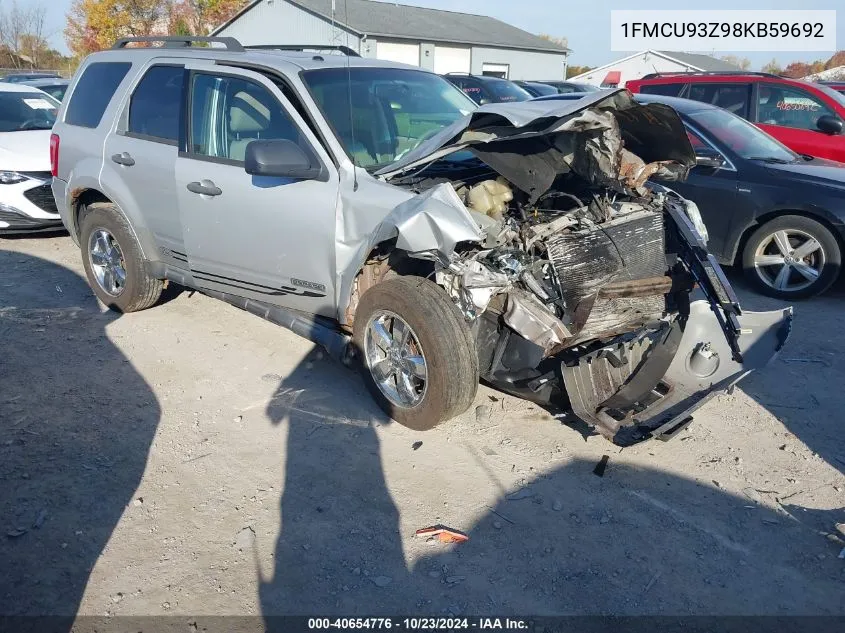 2008 Ford Escape Xlt VIN: 1FMCU93Z98KB59692 Lot: 40654776