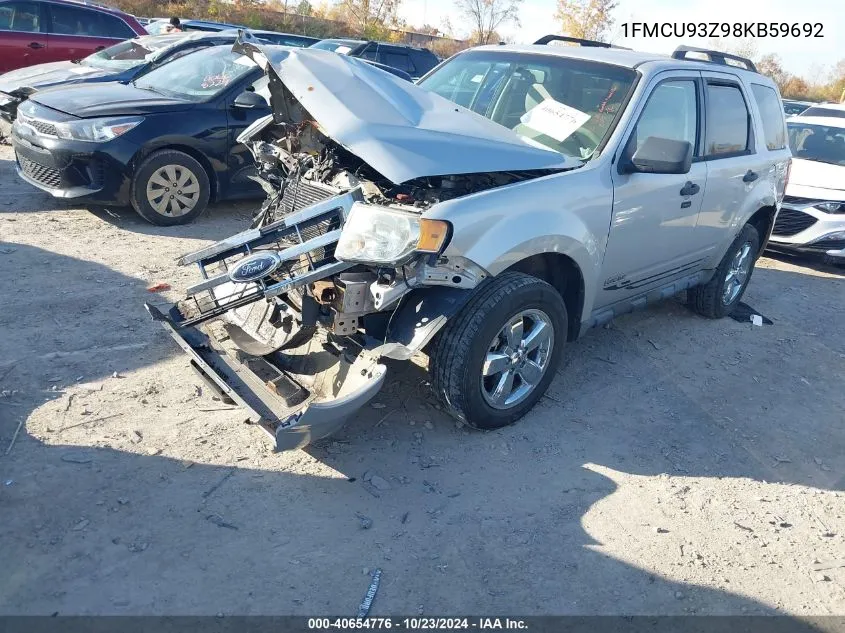 2008 Ford Escape Xlt VIN: 1FMCU93Z98KB59692 Lot: 40654776