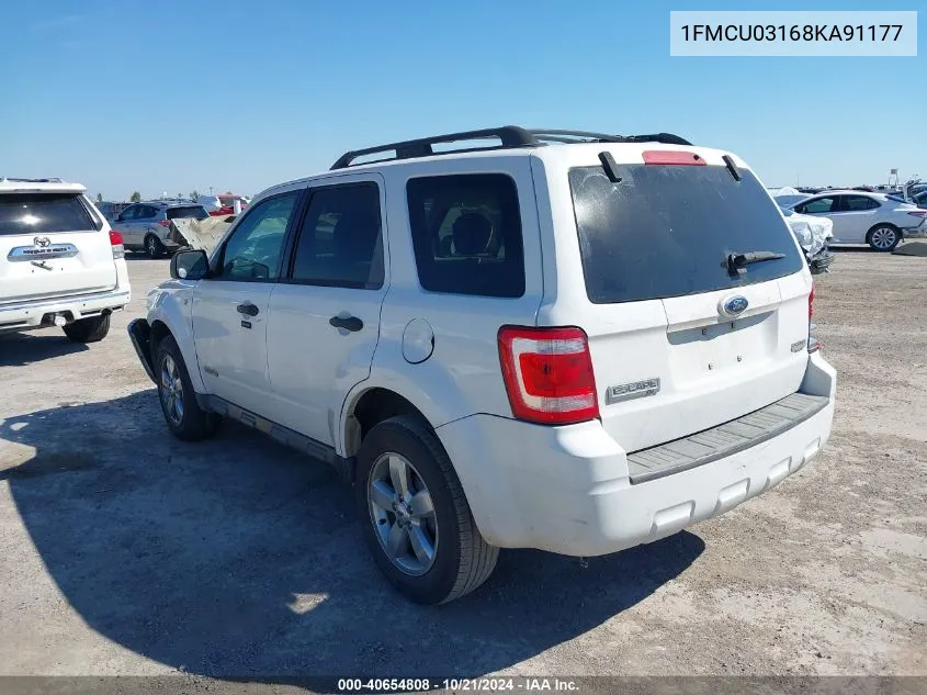 2008 Ford Escape Xlt VIN: 1FMCU03168KA91177 Lot: 40654808