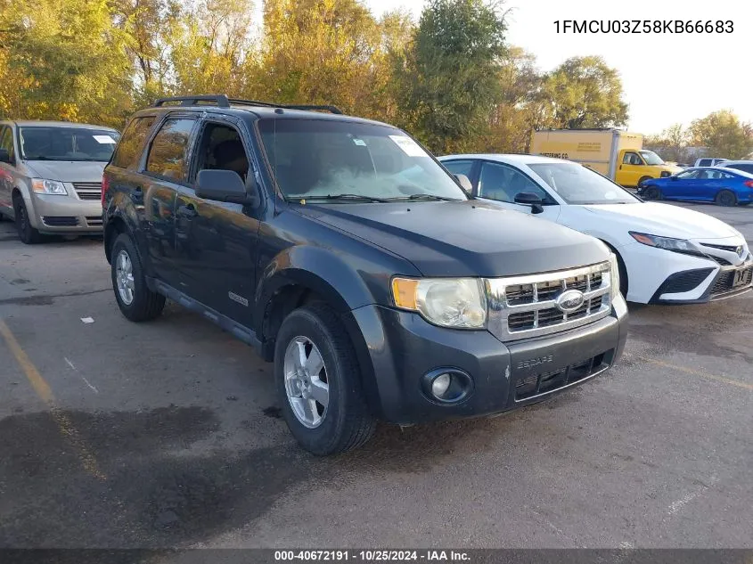 2008 Ford Escape Xlt VIN: 1FMCU03Z58KB66683 Lot: 40672191