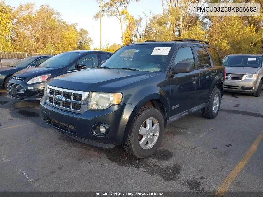 2008 Ford Escape Xlt VIN: 1FMCU03Z58KB66683 Lot: 40672191