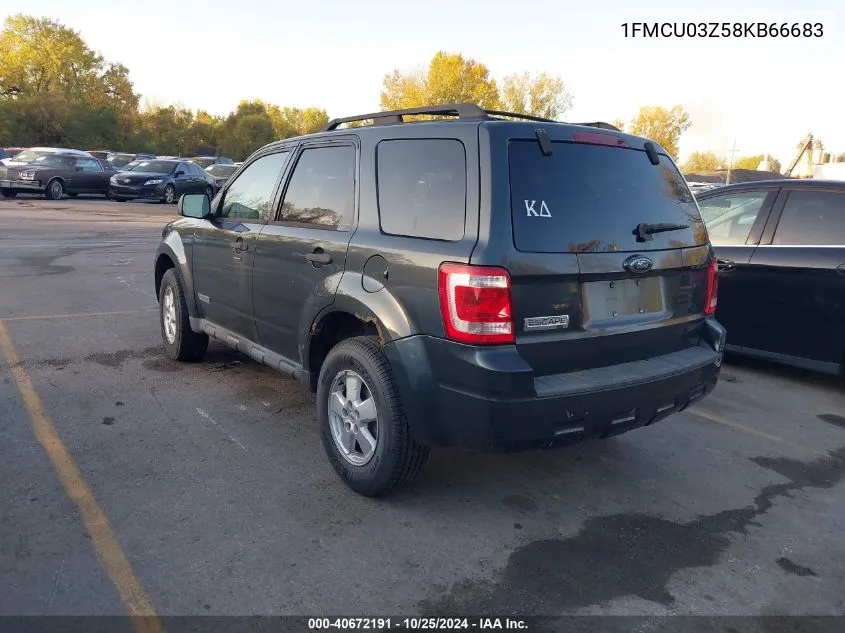 2008 Ford Escape Xlt VIN: 1FMCU03Z58KB66683 Lot: 40672191