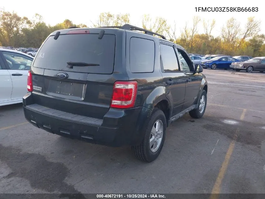 2008 Ford Escape Xlt VIN: 1FMCU03Z58KB66683 Lot: 40672191