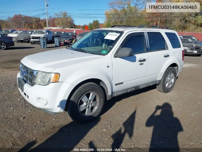 2008 Ford Escape Xlt VIN: 1FMCU03148KA06465 Lot: 40682258